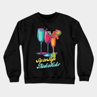 Sip In Style, Think In Color Crewneck Sweatshirt